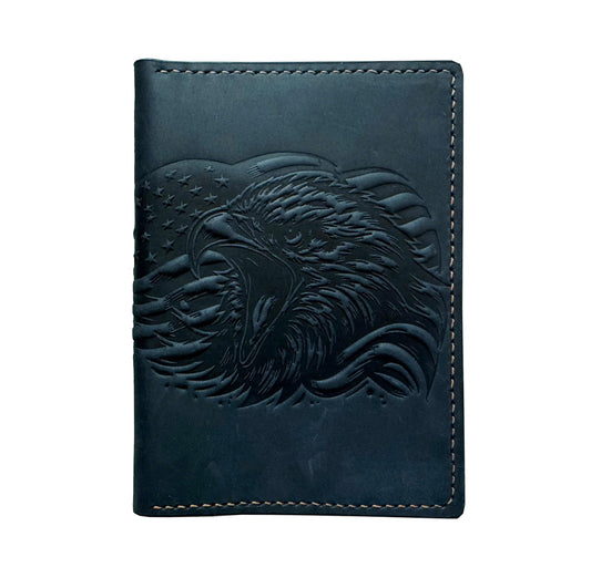 Mayan Corner - Eagle American genuine leather travel wallet, Handmade passport wallet