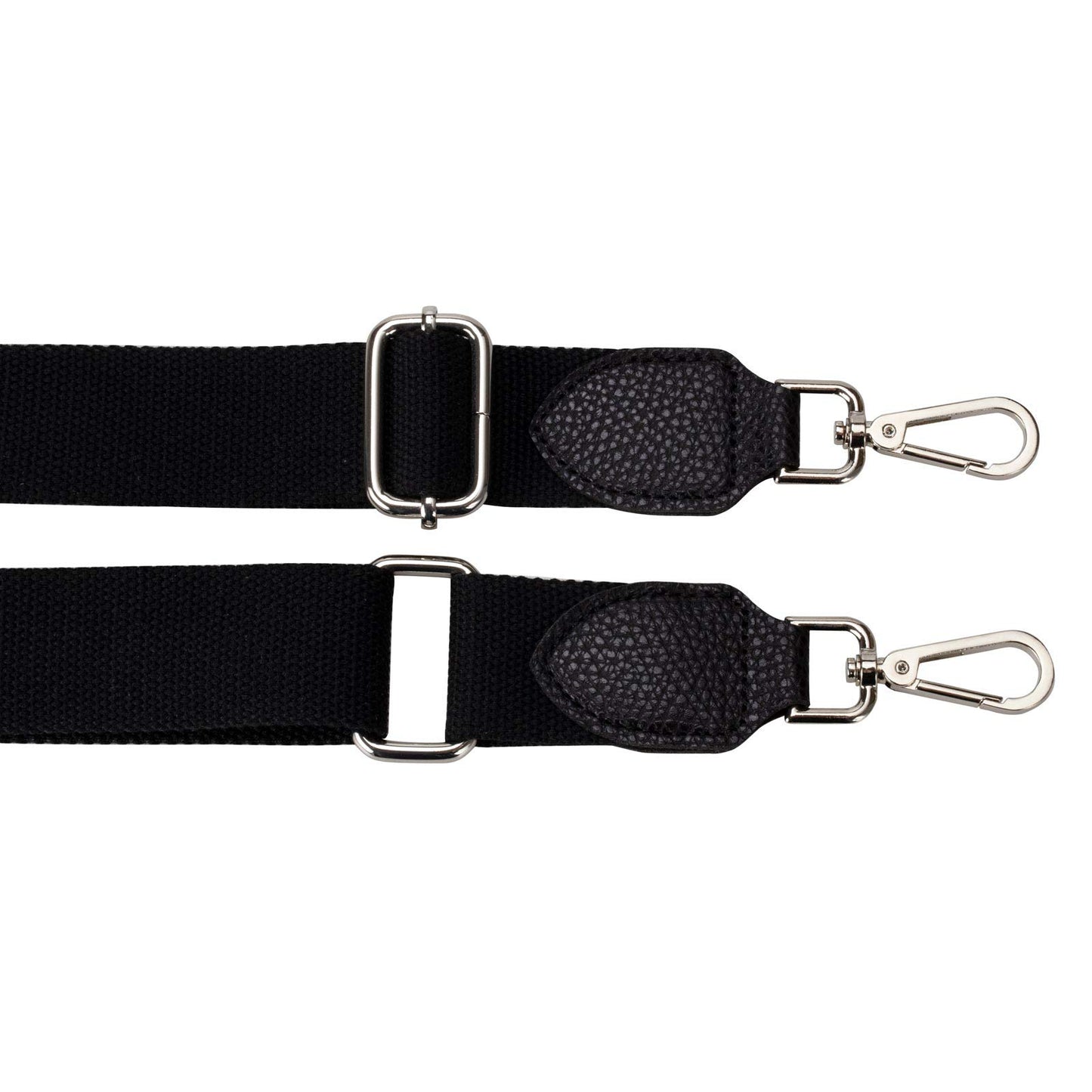 Allzedream Purse Straps Replacement Crossbody Bags Handbag Wide Canvas Leather Adjustable (Black, Silver hardware)