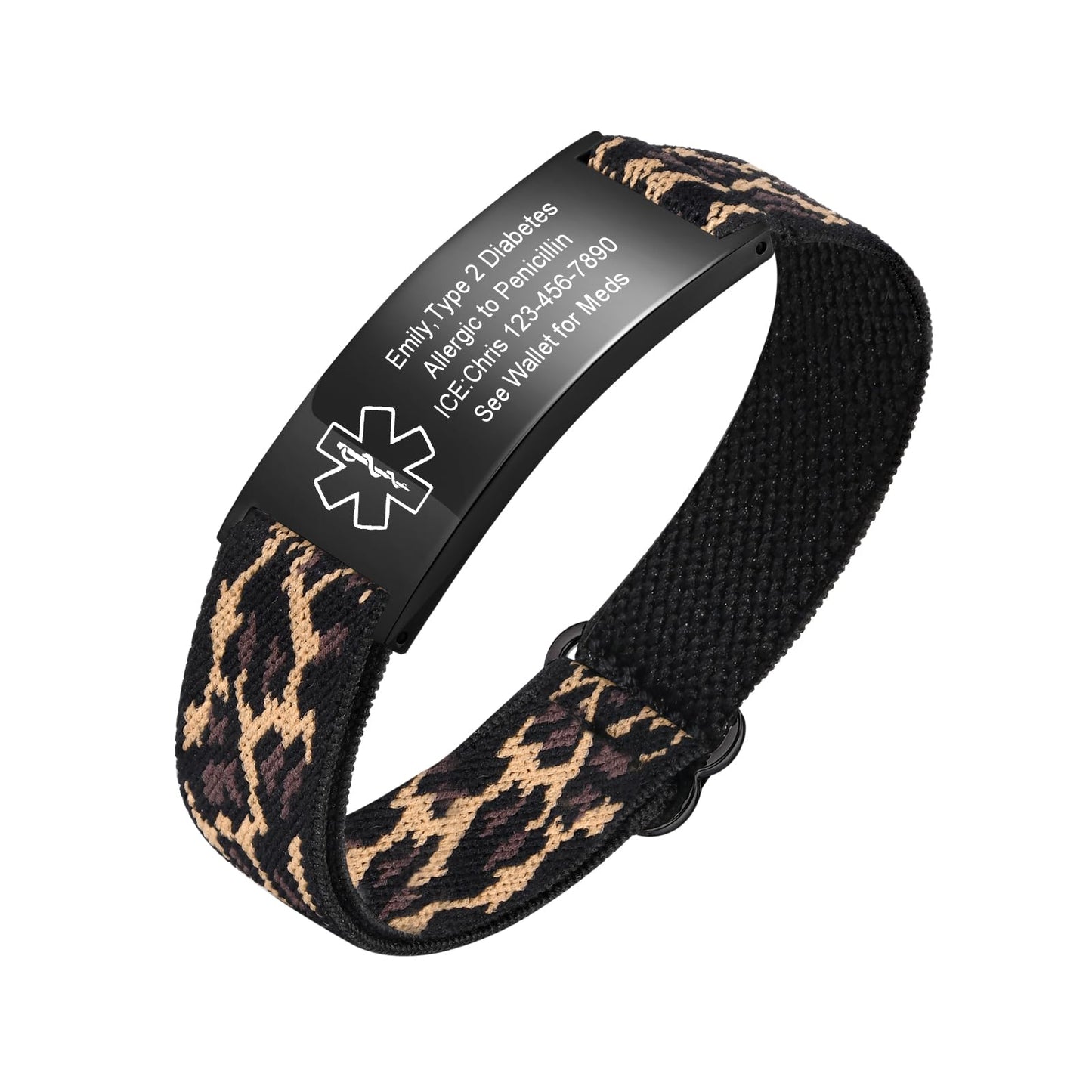 VNOX Medical Alert Bracelets for Men & Women with Free Engraving Adjustable Stainless Steel Mesh Emergency Medical ID Bracelets Wristband