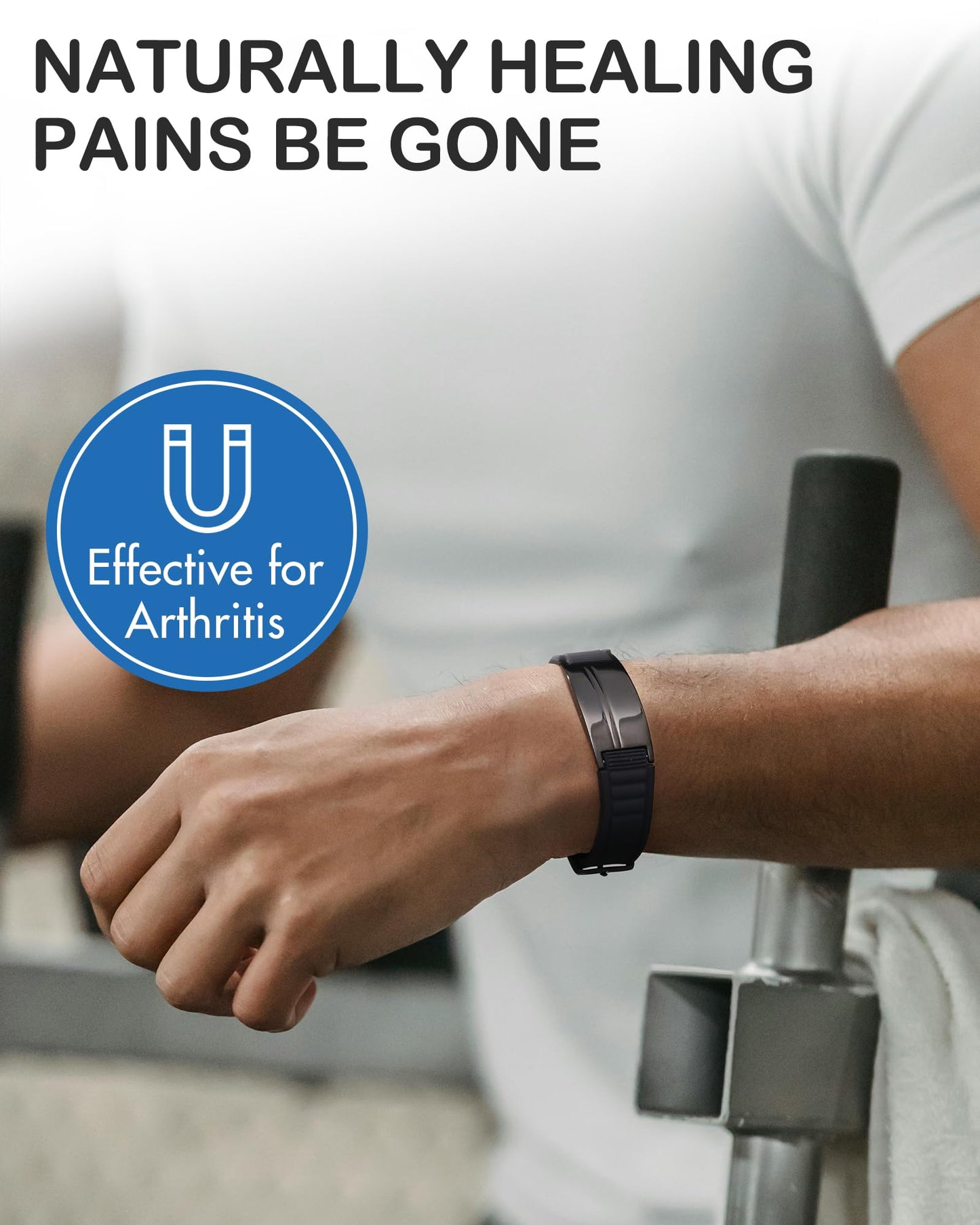 Feraco Ultra Strength Magnetic Bracelets for Men Women, Silicone Sports Wristband for Balance & Energy with Powerful Magnets, Waterproof & Adjustable Health Bracelet
