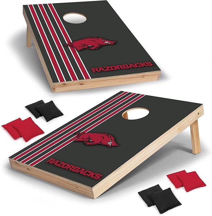 2' x 3' Solid Wood Cornhole Set with Direct Print HD Team Graphics – Great Gift for Any NCAA Fan! Bean Bag Toss Family Outdoor Games