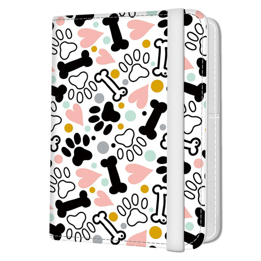 NUGGHU Passport Holder for Travel Essentials, Leather RFID Blocking Passport Wallet Cover Case, Cute Passport Book Holders for Women and Men Cute Dog Paws