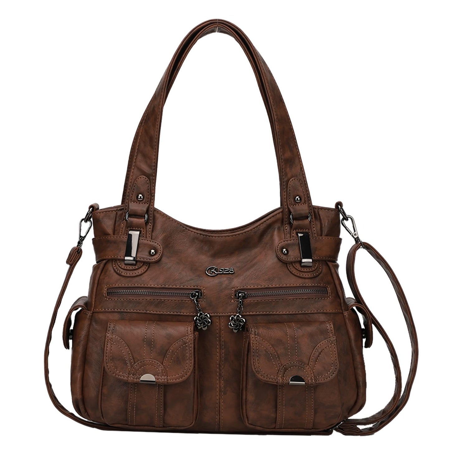 Purses and Handbags for Women Large Hobo Shoulder Bags Soft PU Leather Multi-Pocket Tote Bag