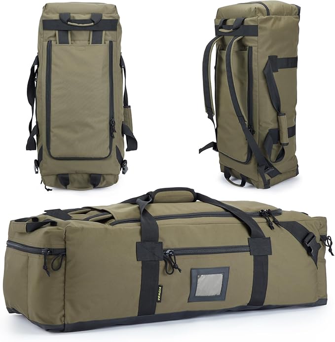 105l Large Duffel Bag For Travel, Gym & Sports - Water Repellent Polyester, Hidden Straps, Shoe Compartment - Perfect Luggage Duffle Bag Or Backpack For Men & Women