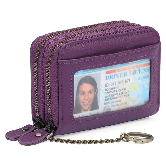 GOIACII Small Genuine Leather Wallet for Women, RFID Blocking Credit Card Holder Wallet