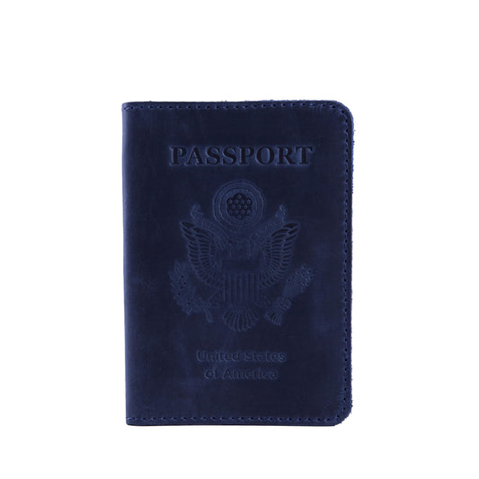 INCARNE US Leather Passport Holder for Travel - Passport Case - Passport Wallet for Men - Passport Cover for Women Sleeve Protector - Travel Essentials Vacation Luggage Travel Gifts - Vintage Blue