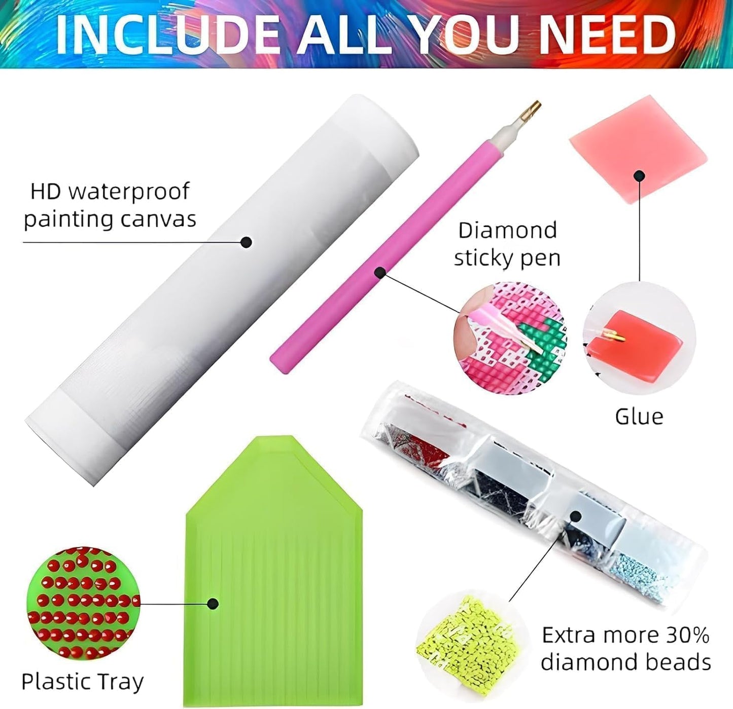 GOUOYANA Dragon Diamond Art Kits for Adults - 3 Pack, Full Drill Dragon Diamond Painting Kits for Beginners, DIY Full Rhinestone 5D Diamond dots (Gemstone Craft), Home Wall Decoration (12x16 inch)
