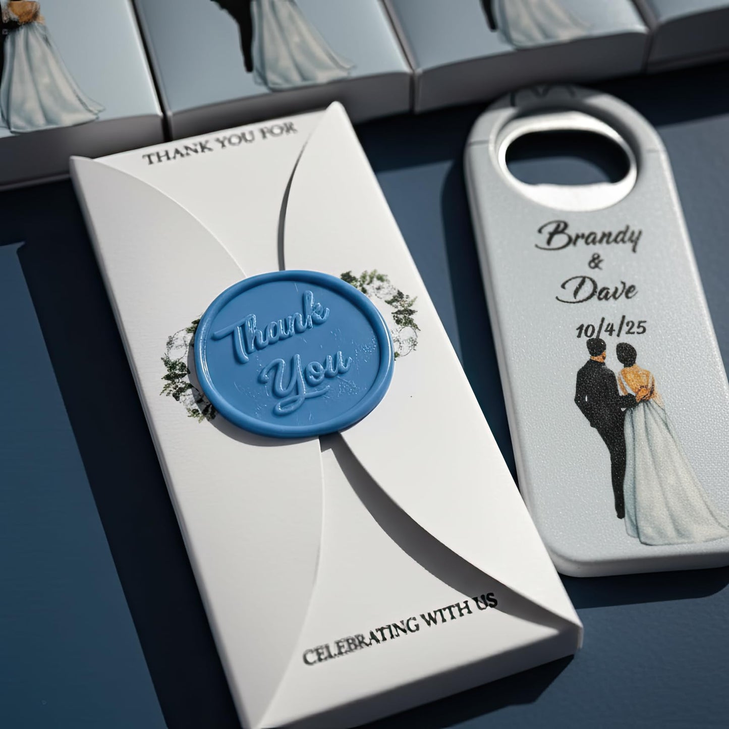 Wedding Bottle Opener Magnet Personalized Wedding Favors for Guests in Bulk, Custom Magnetic Bottle Opener Party Favor, Wedding Souvenirs Thank You Gift, Bridal Shower Favor (20-200 Pack)