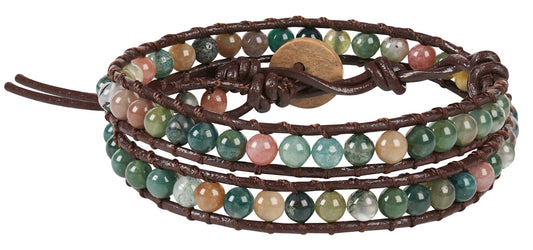 Infinityee888 Jasper 2 Wrap Bracelets and Choker woven Leather Necklace 2 in 1, Men Bracelet, Women Bracelet.