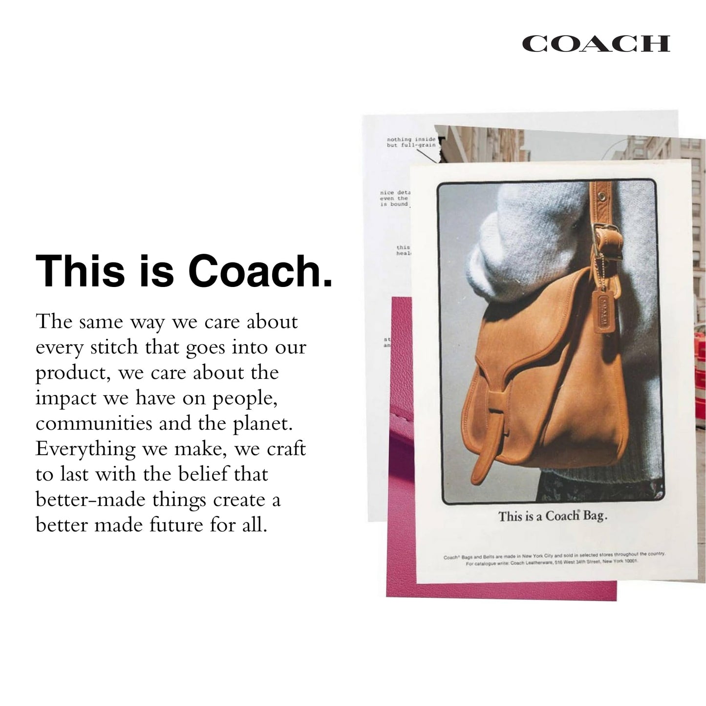 COACH Small Town Bucket, Red Oxblood