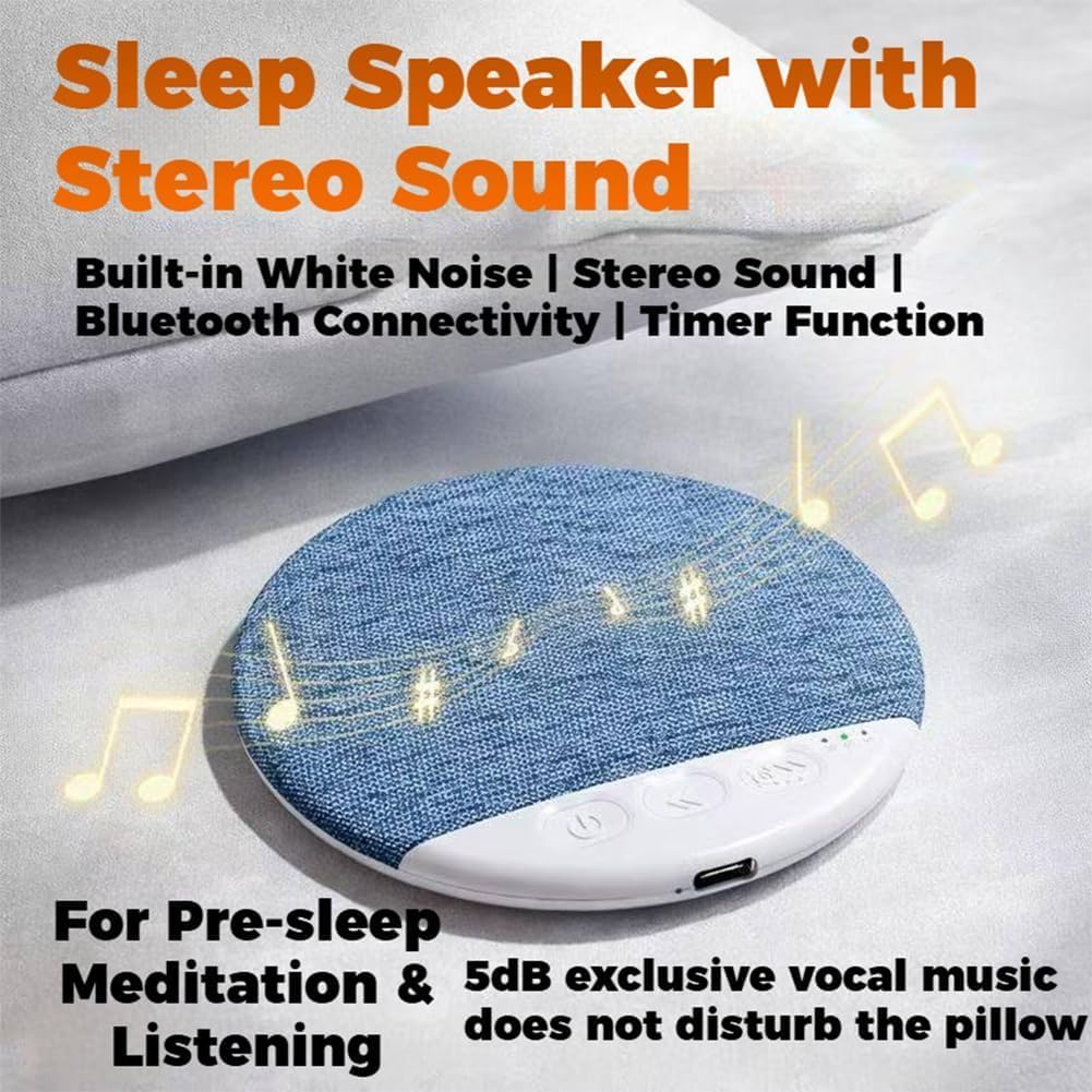 Generic Bluetooth Pillow Speaker for Sleeping, Under Pillow Speaker Bluetooth with White Noise, Pillows Spea-ker