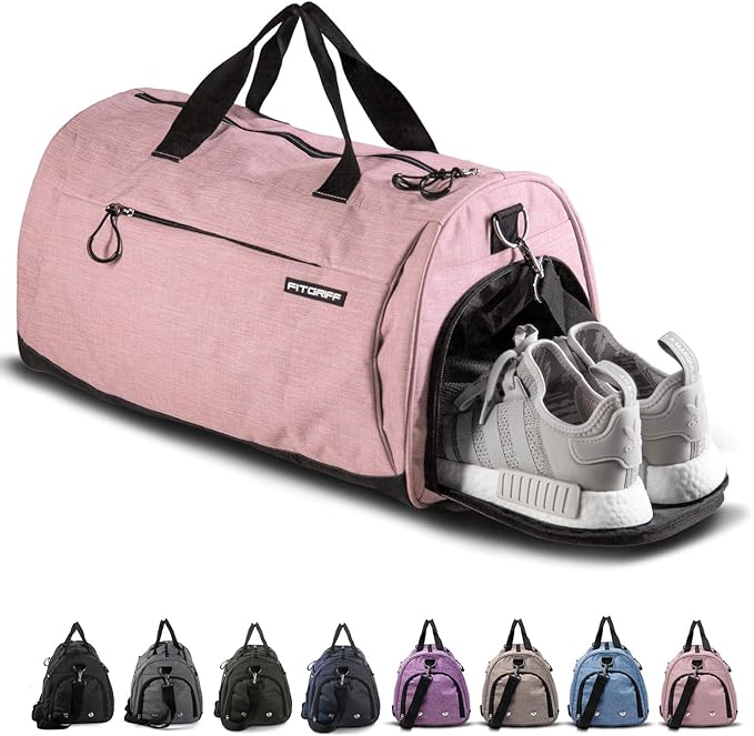 Fitgriff® Gym Bag for Men & Women with Shoe & Wet Compartment - Duffle Bag for Travel, Sports, Fitness & Workout