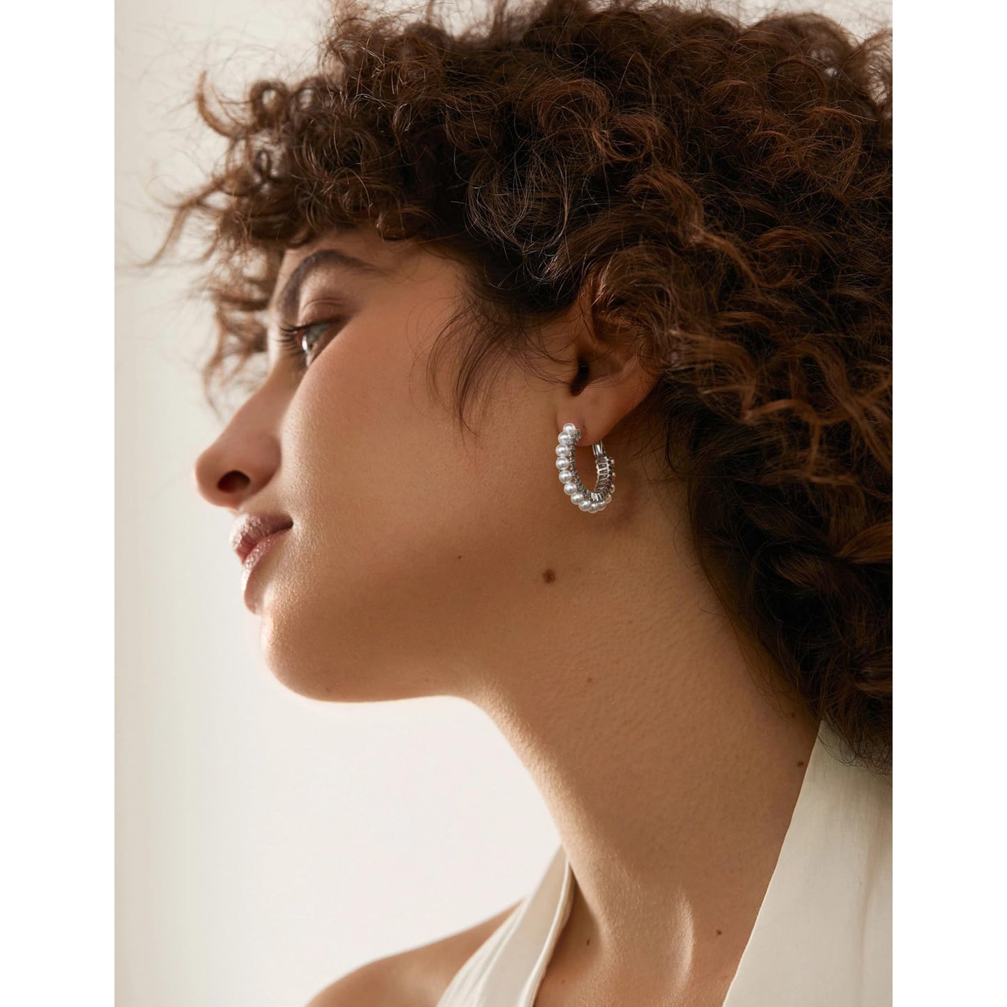 GLOQUAT Silver Plated Freshwater Pearl Hoop Earrings for Women S925 Silver Post Hypoallergenic Vintage Pearl Hoops for Women Trendy Everyday Earrings with Pearls Gold Hoop Earring Lightweight Jewelry