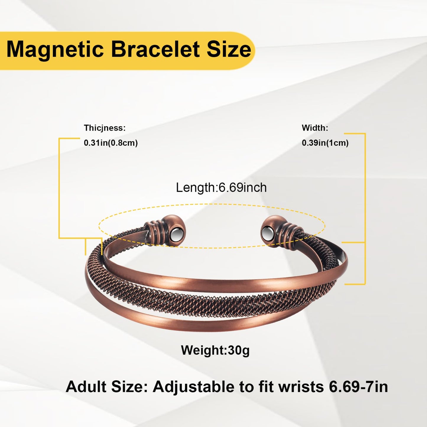 EnerMagiX Copper Bracelets for Women, 99.9% Retro Pure Copper Set Magnetic Bracelets, Fashion Healthy Jewelry (2023)