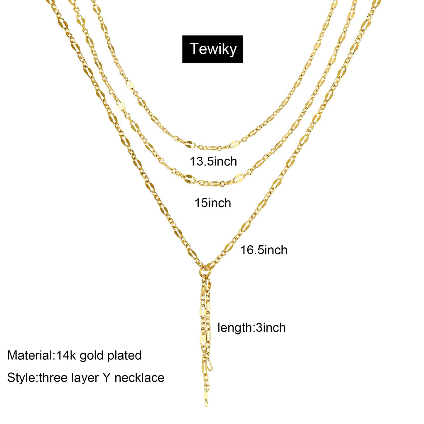 Tewiky Lariat Necklace for Women, Dainty Gold Long Necklaces 14k Gold Plated Heart Pearl CZ Teardrop Pendant Necklace Simple Drop Necklace Trendy Y Necklace Fashion Jewelry for Women