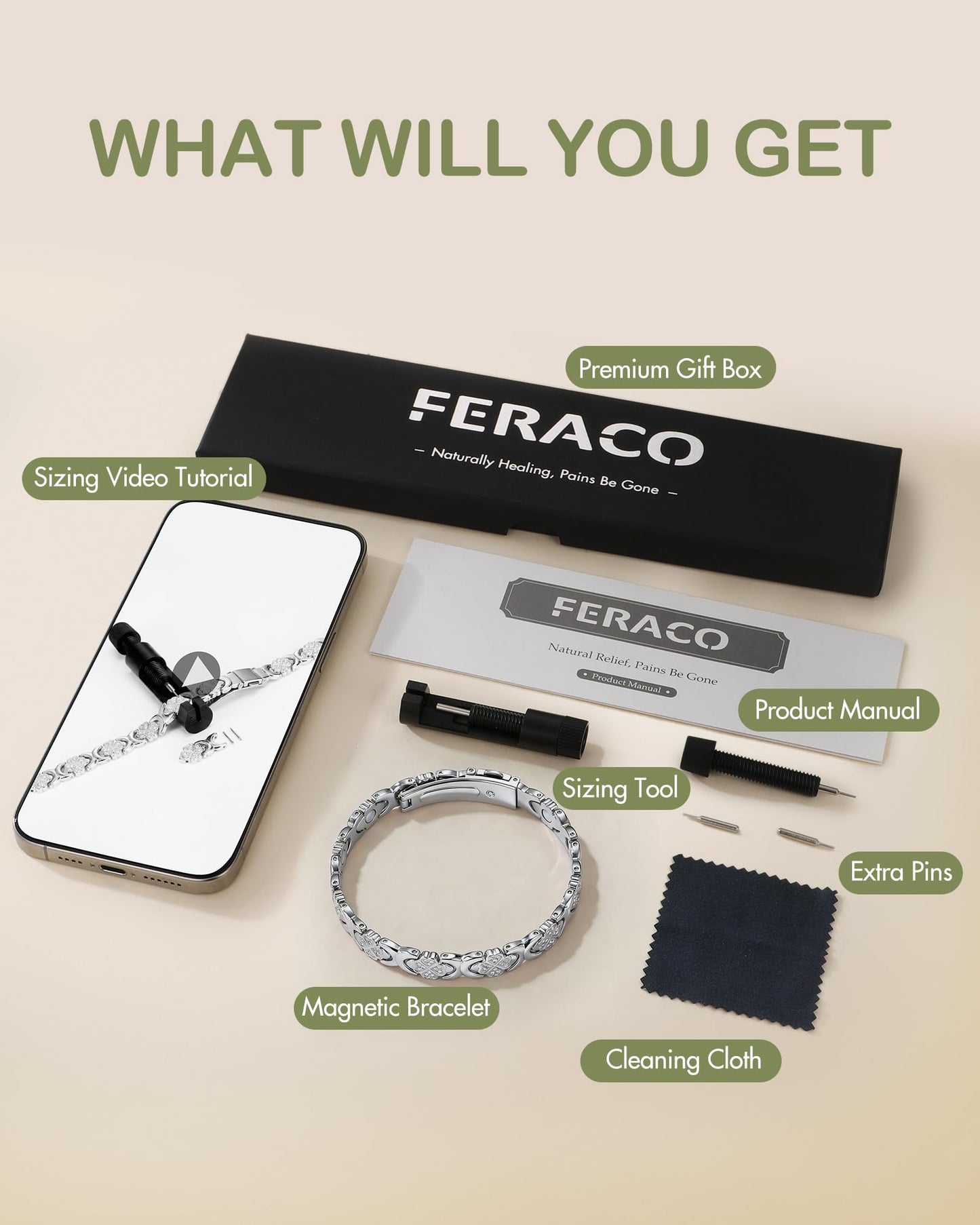 Feraco Pure Copper Bracelets for Women, Ultra Strength Magnetic Bracelet for Women with 3800 Gauss Magnet & Sparkling Cubic Zirconia, Copper Jewelry Gift, Infinite Clover (Silver)