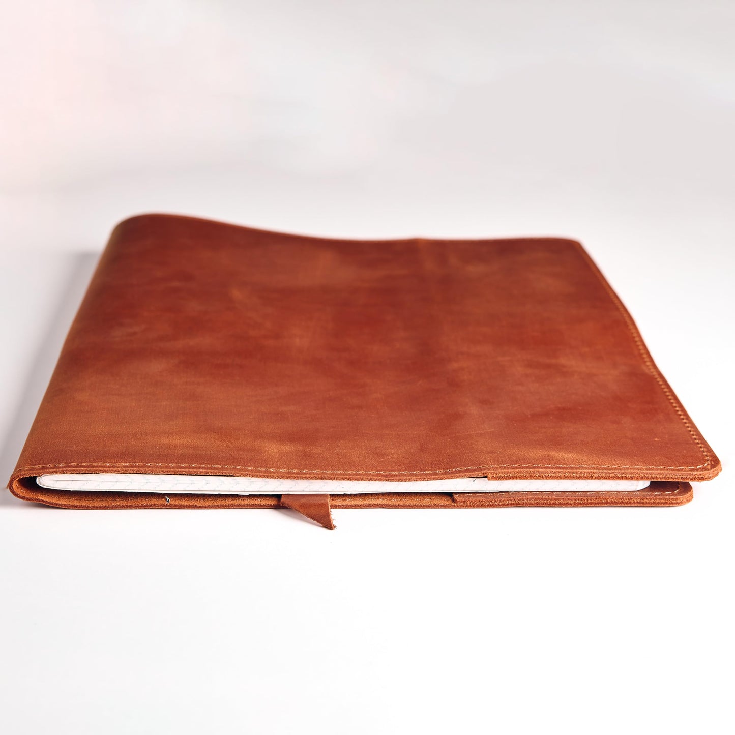 TORAKIP Genuine Leather Journal Cover A4 – Refillable Notebook Cover with Built-in Bookmark, Large Leather Cover for US Letter 8.5" x 11" Inserts (Notebook Not Included), Warm Brown