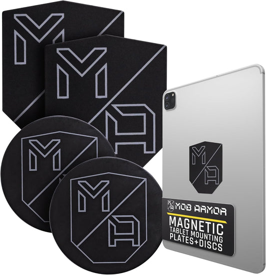 Mob Armor Pack 3M TabNetic Combo - Magnetic Tablet Mounting Solution with Heavy Duty Metal Plate, Adjustable Mounting
