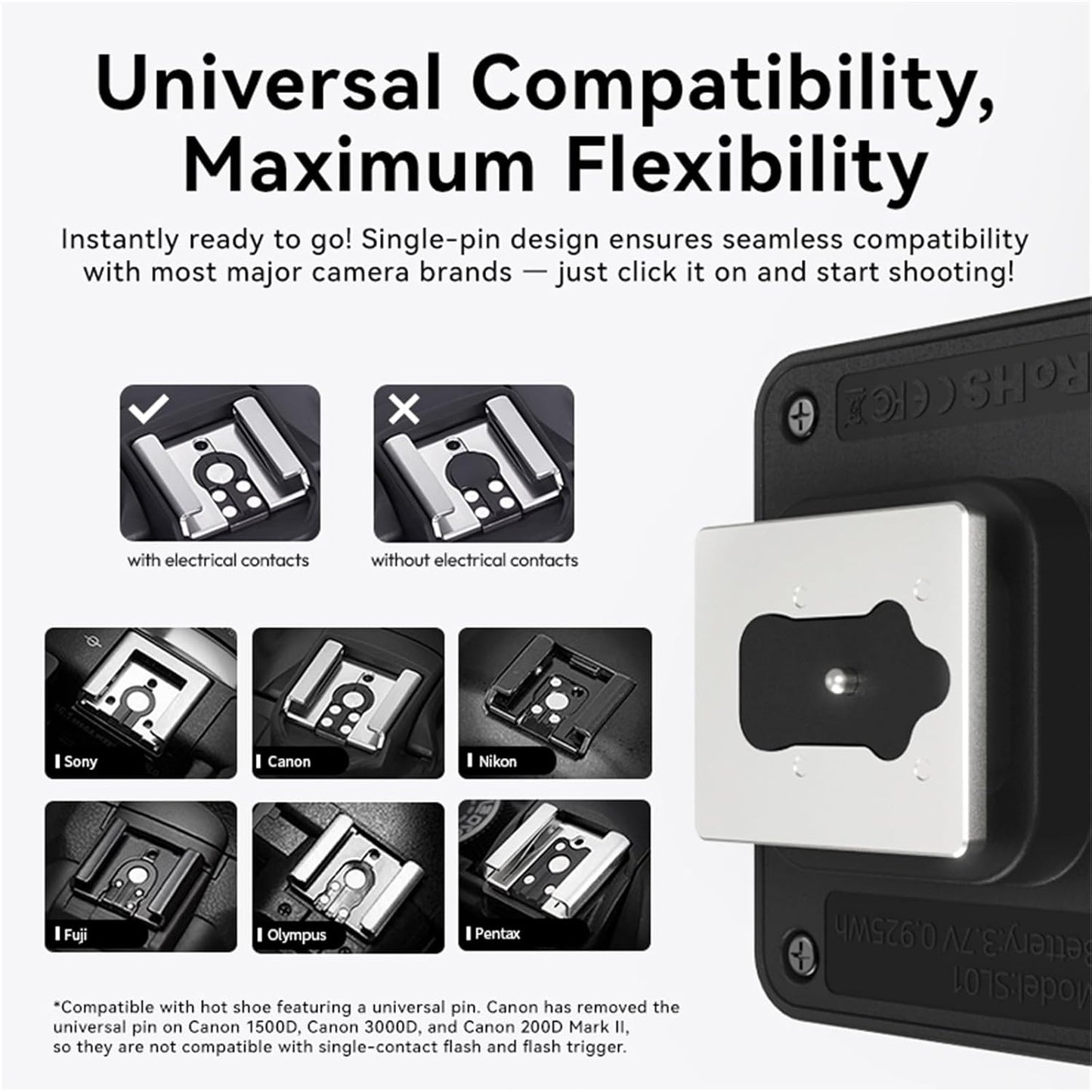ULANZI SL02 GN8 6500K 4 Mini Flash Speedlite Video Light Hot Shoe Mount Portable Camera Flash Speedlight Power Levels