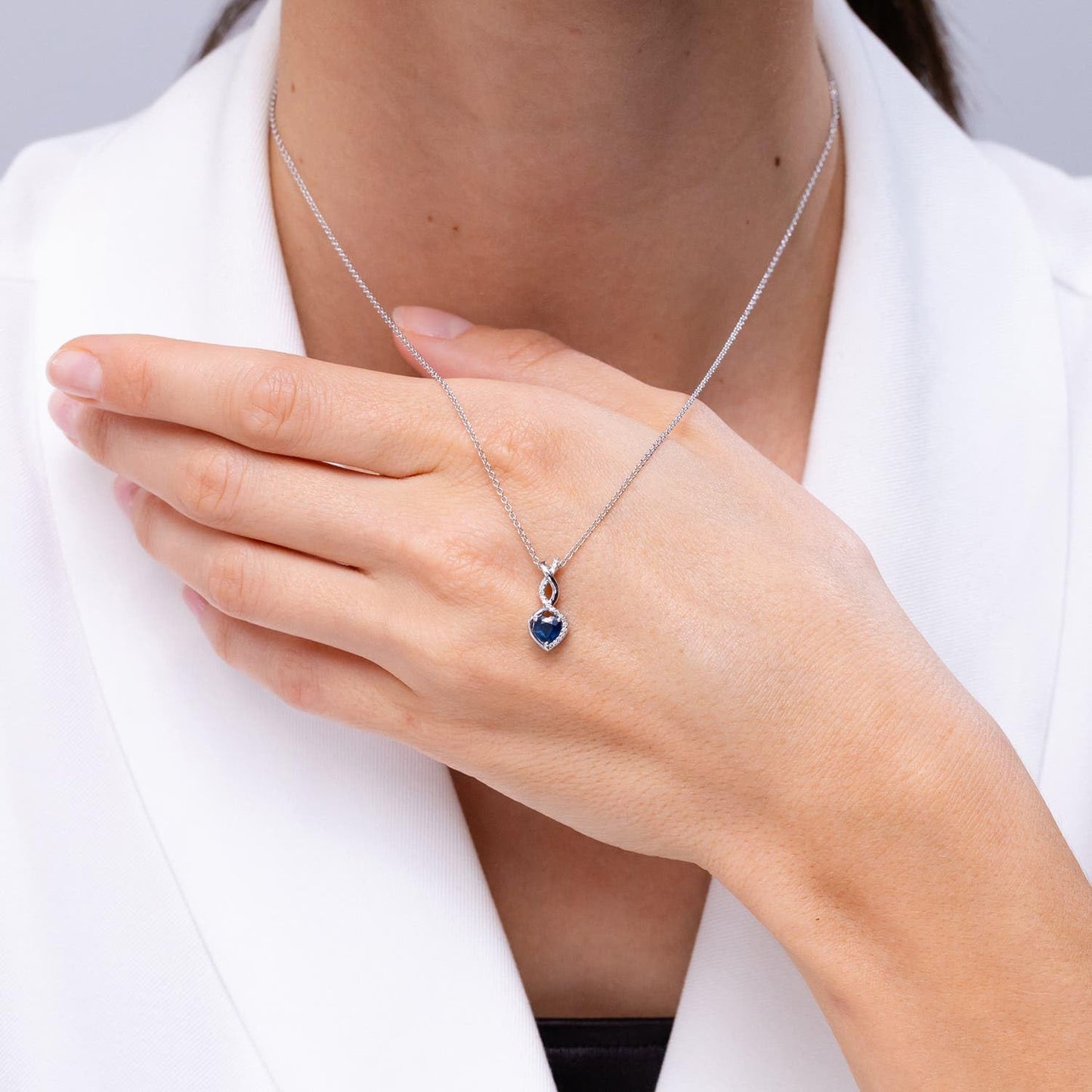 Angara Natural Blue Sapphire Pendant for Women | 0.3 ct Heart Shape Blue Sapphire Diamond Heart Pendant Necklace in Platinum | September Birthday, Anniversary, Gemstone Jewelry Gift | AAAA | 4mm