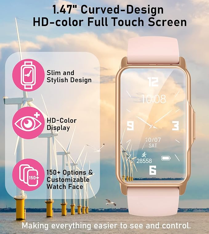 Smart Watch Health Fitness Tracker with 24/7 Heart Rate, Blood Oxygen Blood Pressure Sleep Monitor, 115 Sports Modes, Step Calorie Counter Pedometer IP68 Waterproof for Android and iPhone Women Men