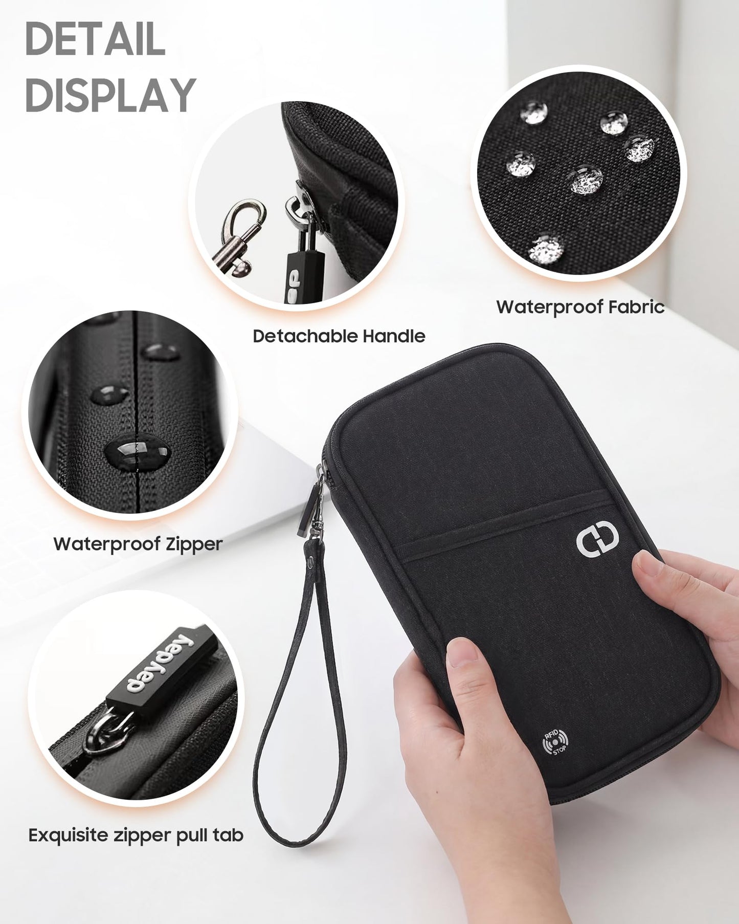P.travel Family Passport Holder RFID Blocking Travel Document Organizer, Waterproof Passport Wallet for Women Men, Lightweight Passport Case for Boarding Pass, Cards, ID & Travel Essentials