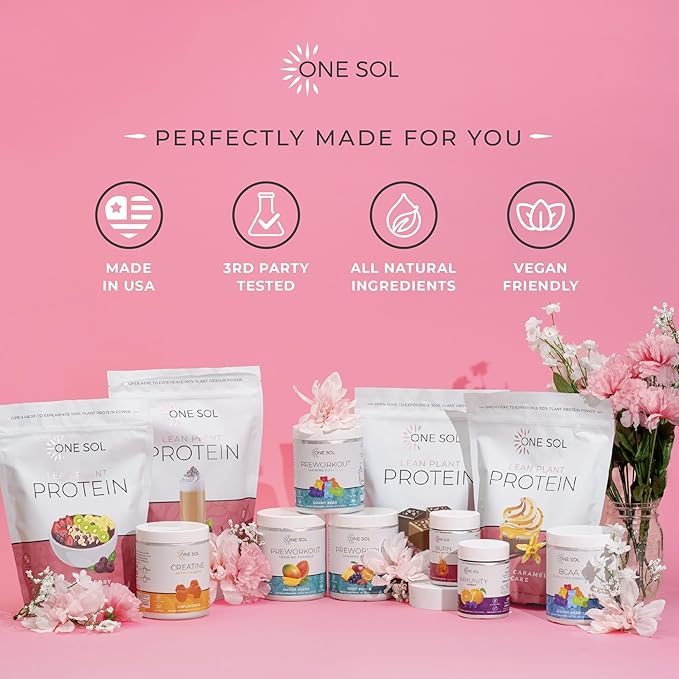 One Sol Lean Plant-Based Protein Powder, Pea & Brown Rice Protein, Low Carb, Vegan Friendly - Gluten, Lactose, & Soy Free - No Added Sugar, Non-GMO, Clean Nutrition, No Bloating (Horchata)