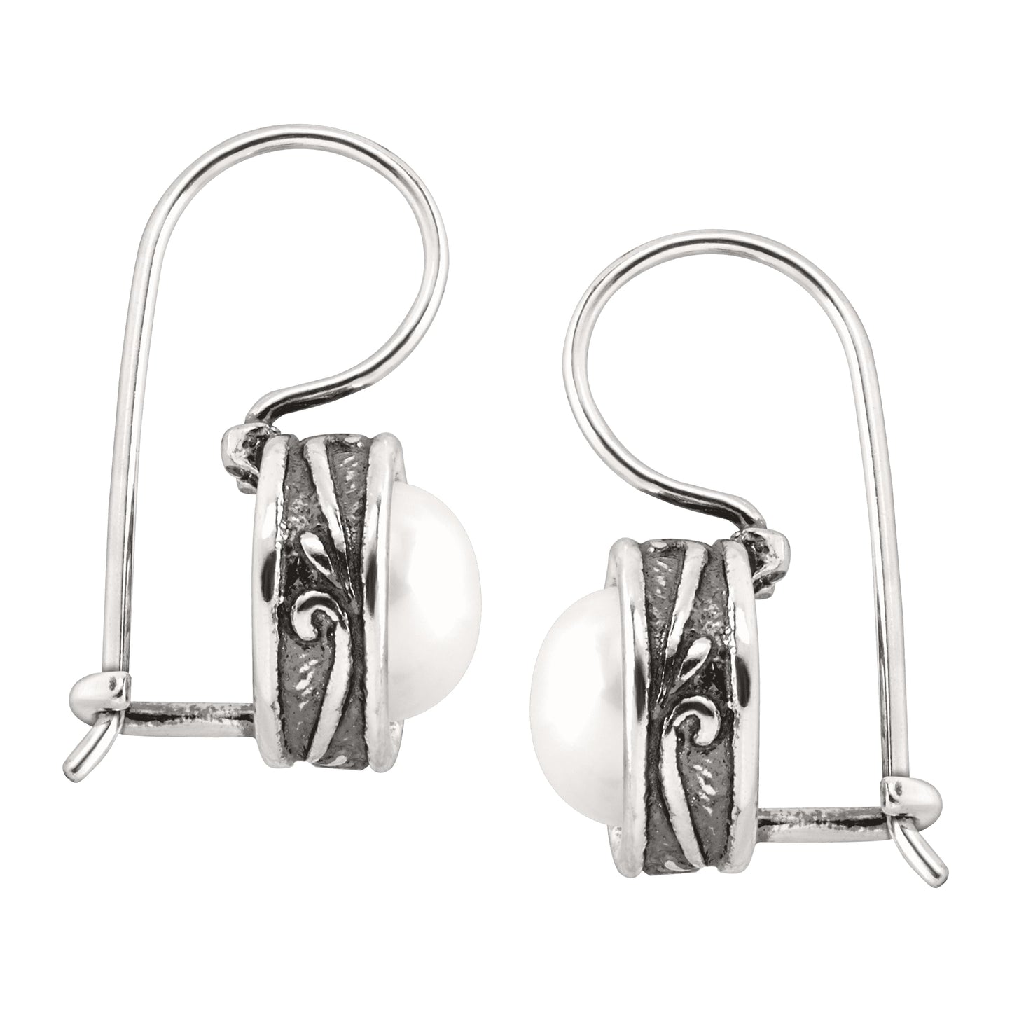 Silpada Freshwater Pearl Drop Earrings for Women, .925 Sterling Silver Dangle Earrings, 8mm