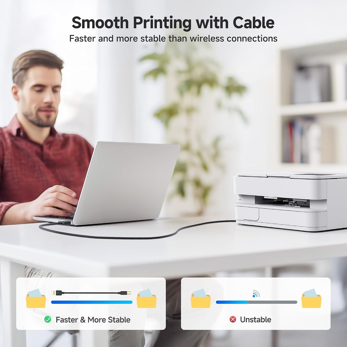 10ft, Cable Matters USB Printer Cable - USB A to B Cable, Compatible with Printer, External Hard Drive, Audio