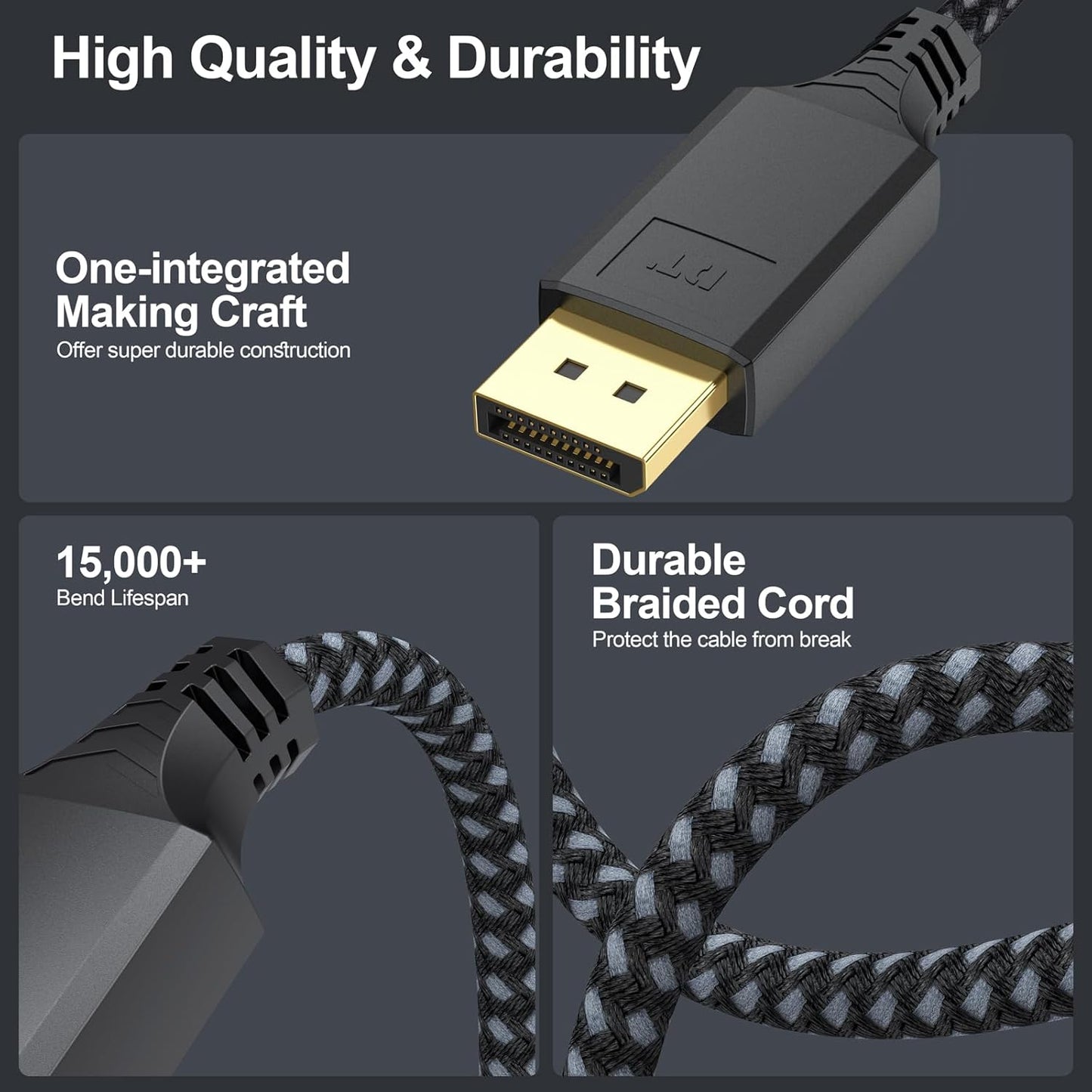 3ft, 4K@30Hz 1080P@120Hz HDMI1.4, Display Port to HDMI Cable [One-Direction] DisplayPort to DP (Source) to HDMI