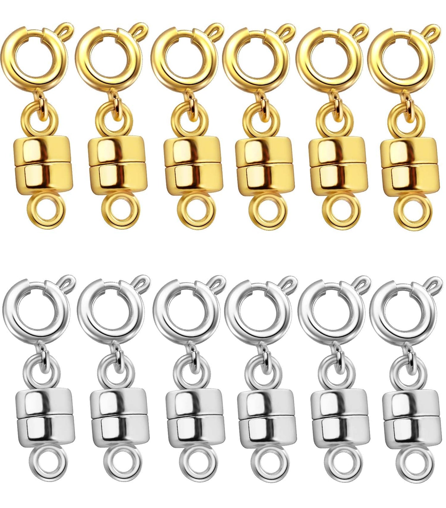 Dailyacc Magnetic Necklace Clasps and Closures - Safety 14 K Gold and Silver Jewelry Converters for Bracelets Chain Extender