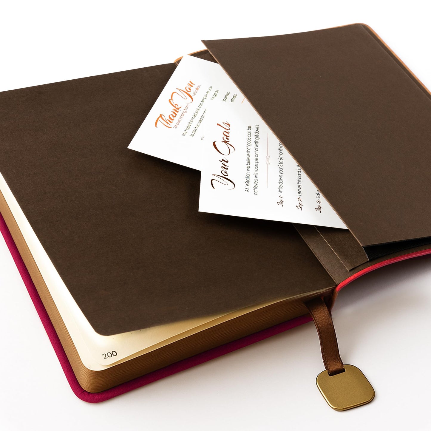 LeStallion Red Notebook For Writing - 120GSM A5 Red Journal For Fountain Pens - 210 Numbered Pages, Table Contents | High End Soft Cover Faux Leather Journal
