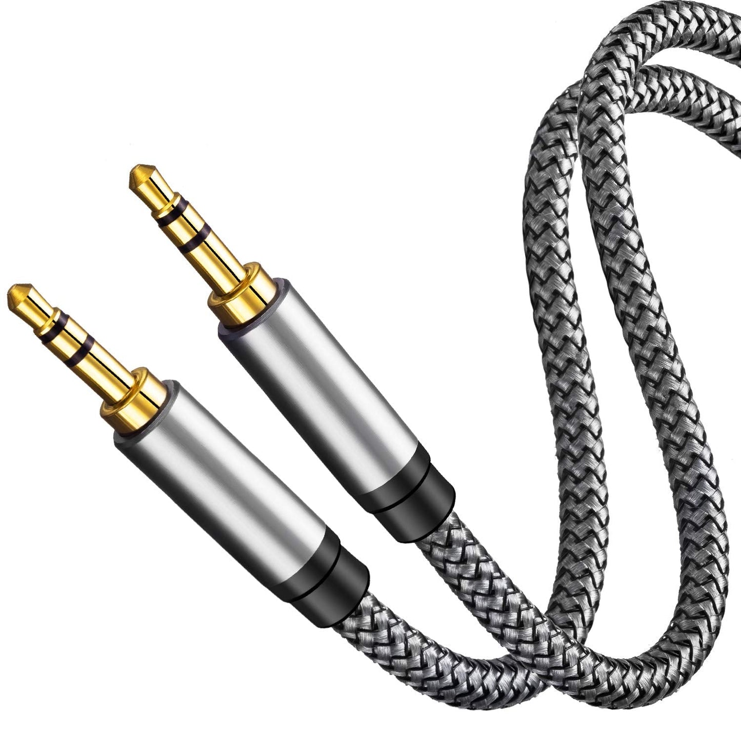 3.5mm 10Ft, (10Ft/3M, Tan QY Nylon Braided Aux Cable Audio Auxiliary Input Adapter Male to Male Cord for Headphones
