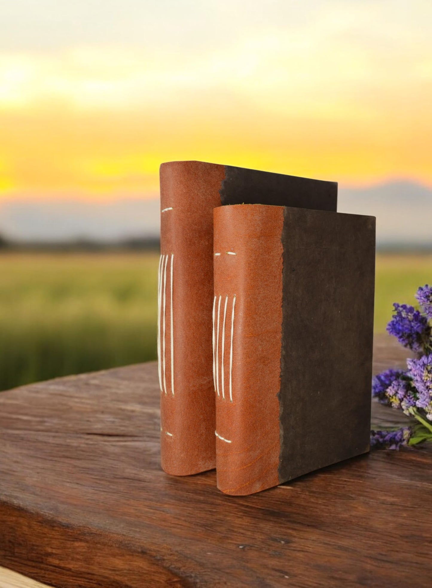 Kathmandu Valley Co. Nepali Collector Vintage Journal, Leather & Lokta Writing Hardcover Office Notebook Planner with Handmade Paper. Made in The Himalayas of Nepal. (6x9 Dark Walnut)
