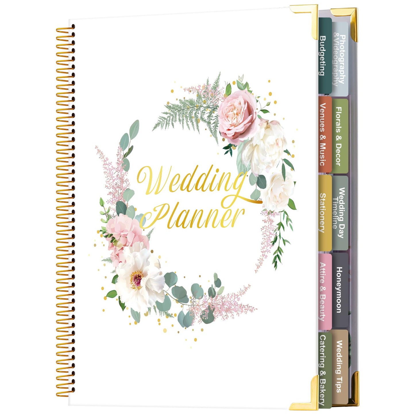 VinTS 176 Pages Wedding Planner,Wedding Planner Book and Organizer,9" x 11" Hardcover Engagement Wedding Planner Gift for Couples,Brides