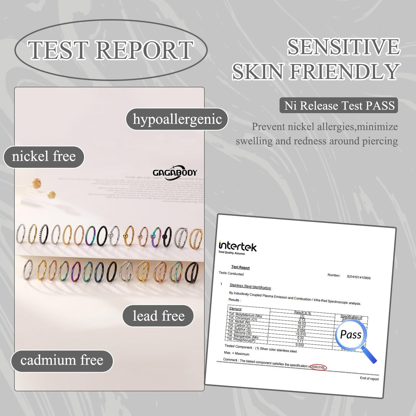 Septum Jewelry 8mm Double Hoop Rainbow Nose Rings 18 Gauge 18g Cartilage Earring Lip Rings Surgical Steel Helix Earrings Nose Piercing