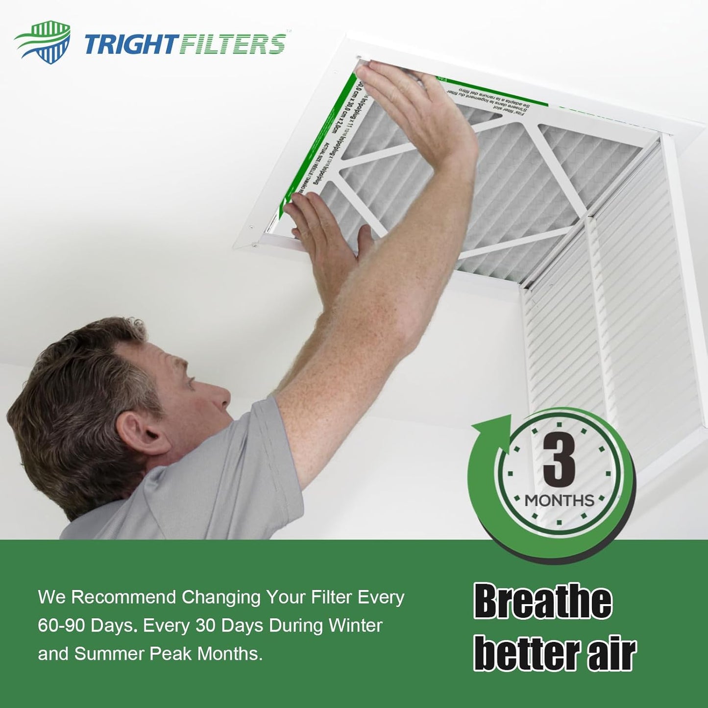 TRIGHTFILTERS 12x24x1 Air Filter - MERV 8 Pleated Dust Defense | 4-Pack Replacement for HVAC & AC Systems