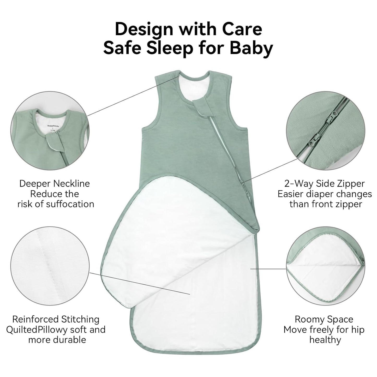Okayinn BubblePanda Sleep Sack & Baby Onesie Set | Ideal for 6-12 Months Infants