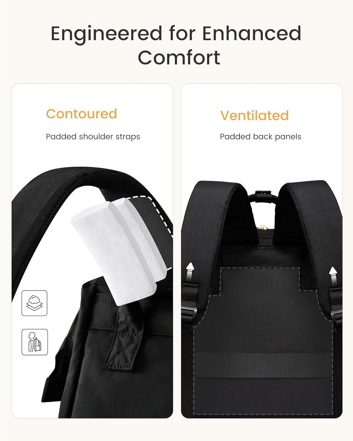 Backpack Pocket,15.6 inch Backpack Backpack Daypack,Black LOVEVOOK Laptop for Women with Giant Tumbler Holder