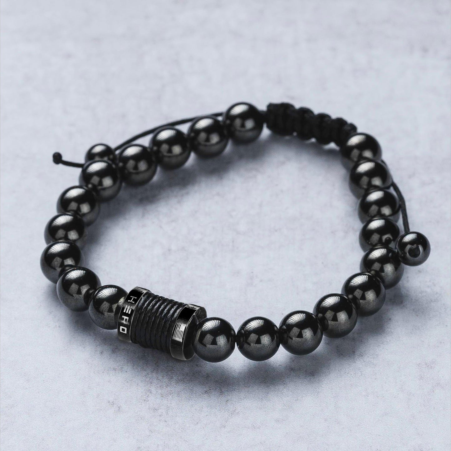 iHeartDogs Hero Company Magnetic Hematite Titanium Beads Bracelet - Magnetic Therapy Bracelet for Men and Women