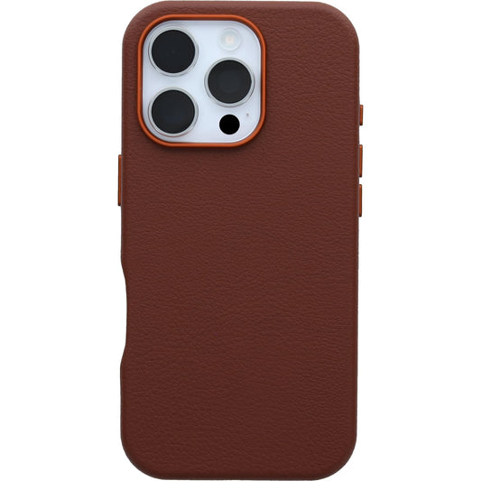 OtterBox iPhone 16 Pro Symmetry Series Cactus Leather for MagSafe - Rich Adobe Brown - Ultra-Thin, Sleek iPhone Case, Premium iPhone Case, MagSafe Compatible