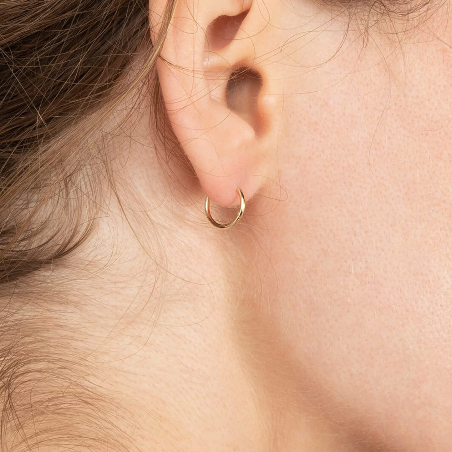 EPIRORA Silver Hoop Earrings- Cartilage Earring Small Hoop Earrings for Women Men,4 Pairs of Hypoallergenic 925 Sterling Silver Tragus Earrings(Gold,8mm/10mm/12mm/14mm)