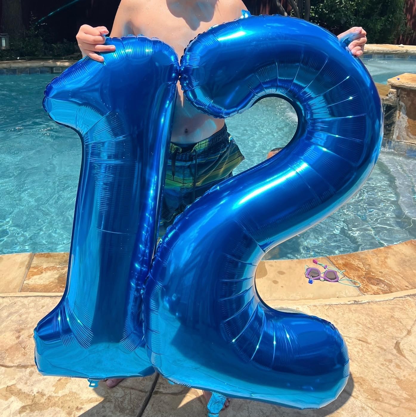 Number 17 Balloon - 40 Inch Dark Blue Foil Decoration for 17th Birthday & Anniversary Celebrations