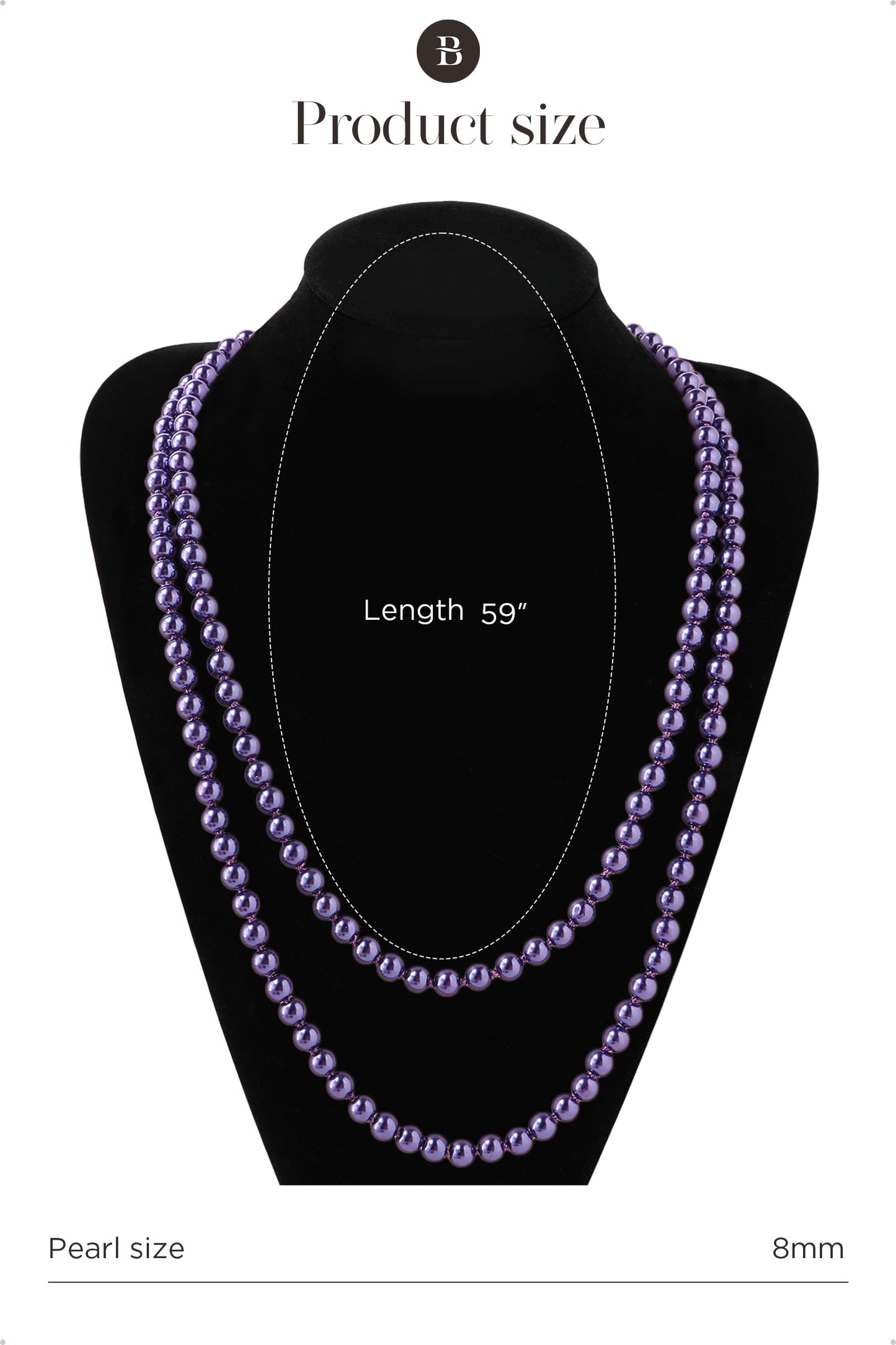 BABEYOND Long Pearl Necklace Faux Pearls Necklace Set Beaded Long Pearls Necklace 1920s Gatsby Costume Jewelry