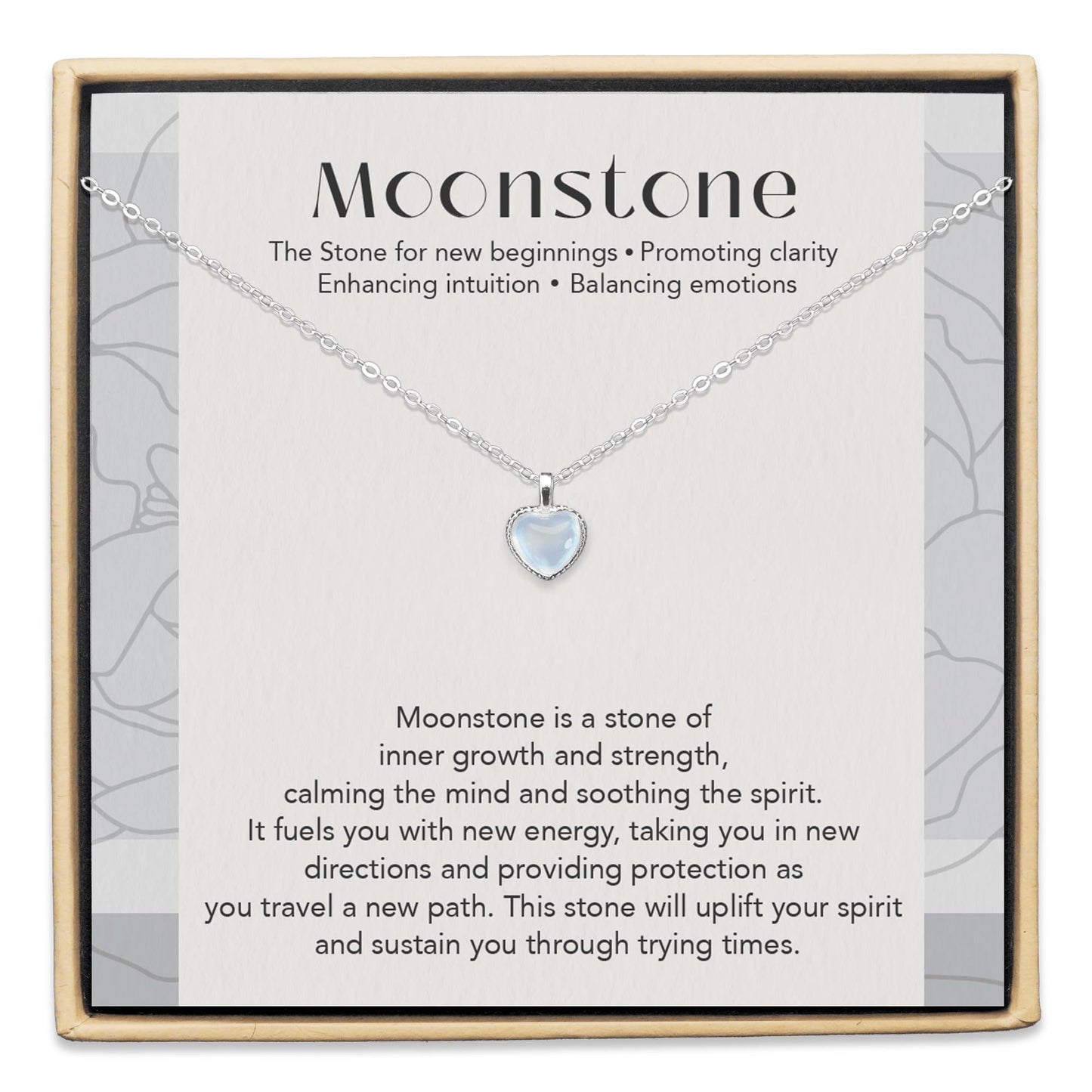 LUMILOVE New Beginning Moonstone Sterling Silver Necklace for Women, New Beginning Gifts for Women, New Job Gift, Divorce Gifts for Women, Graduation Christmas Gift, Minimalist Moonstone Jewelry