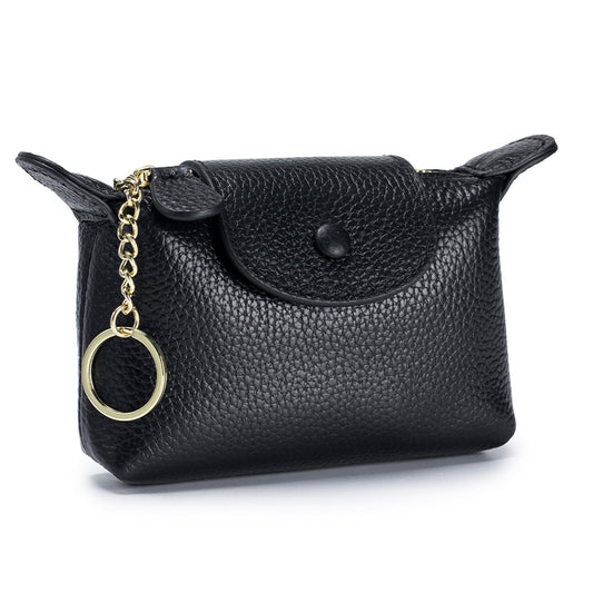 SENDEFN Small Leather Women Coin Purse, Women's Keychain Zipper Pocket Pouch Wallet