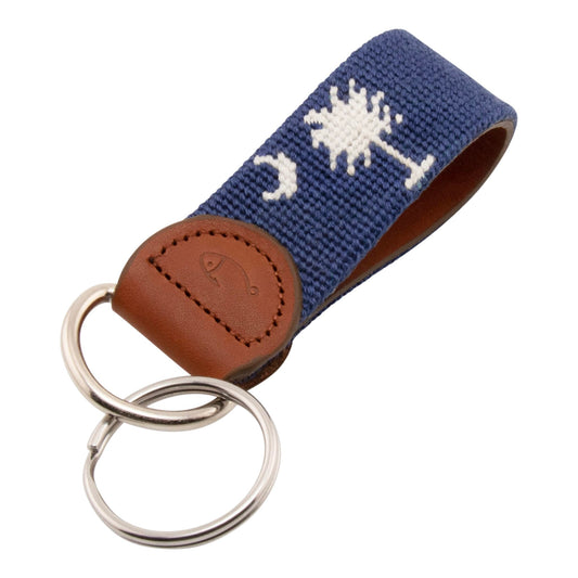 Huck Venture Hand-Stitched Needlepoint Key Fob or Key Chain (South Carolina Flag)