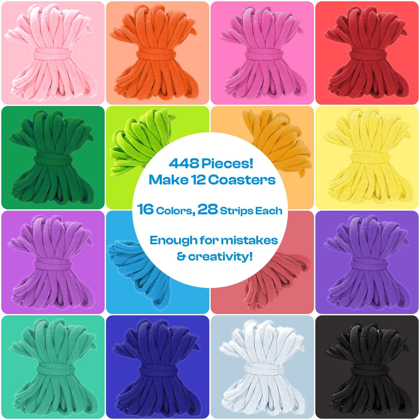 Caydo Weaving Loom Kit Toys, Pot Holder Loom Kits Includes 448 (16 Colors) Craft Loops and Matching Tools, DIY Art and Craft for Adults, Potholder Loom Activity for Gift
