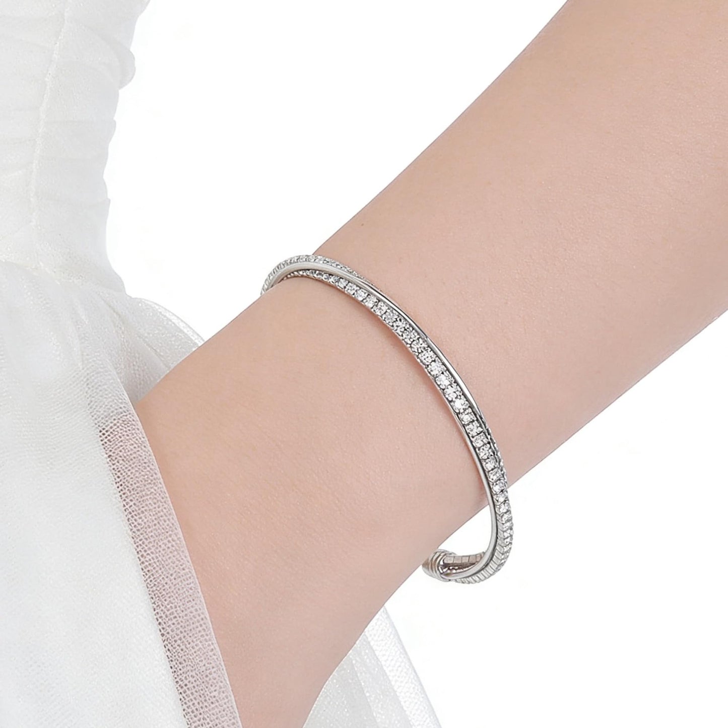 Rose Gold Bridesmaid Bracelets for Women Rhinestone Clear Crystal Dainty Bracelet Bangle Sparkly Cute Bridesmaid Wedding Gifts Jewelry Birthday Party (rose gold)