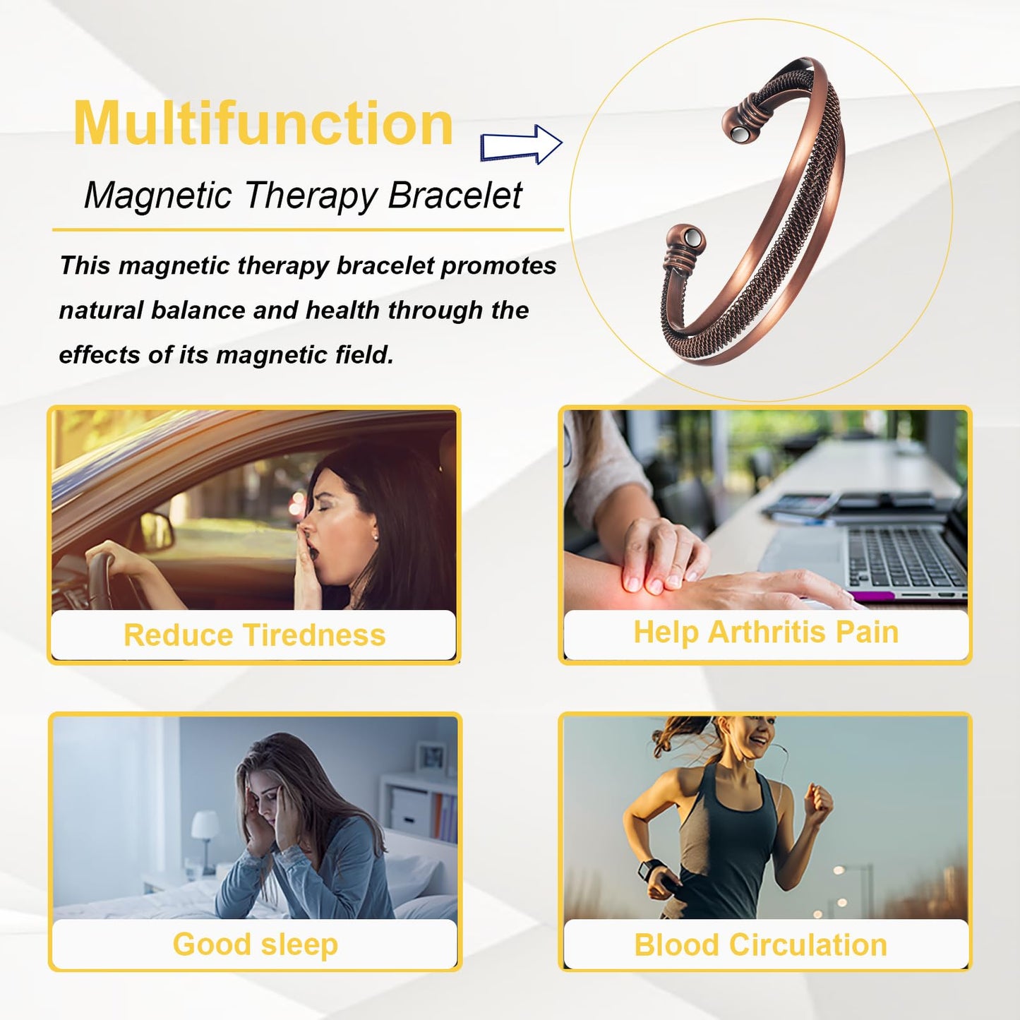 EnerMagiX Copper Bracelets for Women, 99.9% Retro Pure Copper Set Magnetic Bracelets, Fashion Healthy Jewelry (2023)